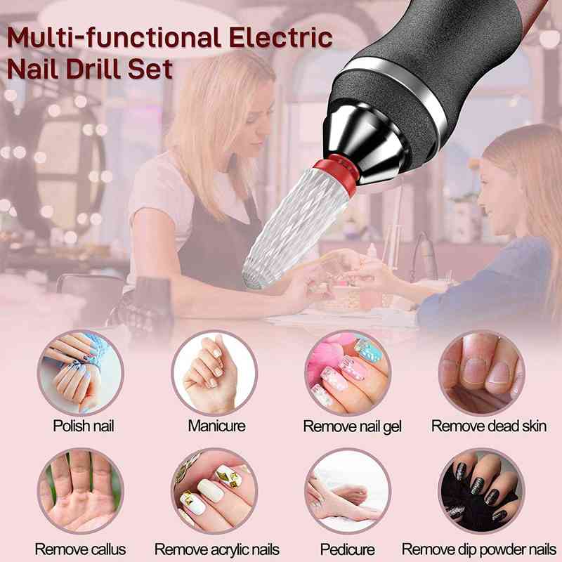 Electric Nail Drill Kit Wireless Drill Nails Aryclic Nail File Machine for Manicure Pedicure Professional Salon Nail Tool Kit 211231