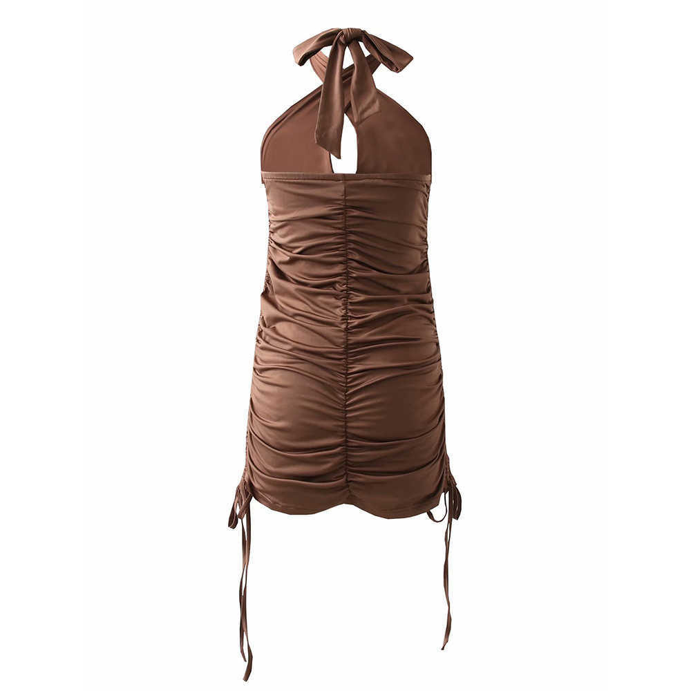 Summer Dress Women Backless Halter Mini Corset Dress elegant Casual Fashion Chic Lady Prom Dress Woman 210709