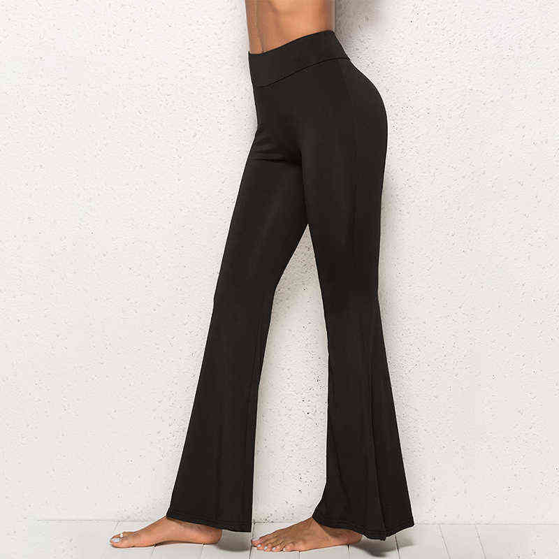 Pants Women Fashion Trousers Solid Elasticity Leggings Bell-bottoms High Waisted Cargo pantalon femme 211115