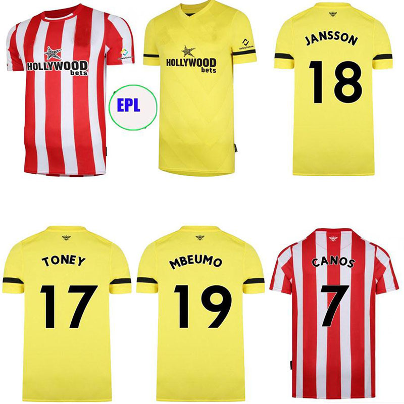 FC Brentford 21 22 soccer jerseys home away yellow Fosu MBEUMO TONEY Dasilva Forss CANOS camisetas 2021 2022 maillot de foot adult men kit football shirts
FC Brentford 21 22 soccer jerseys home away yellow Fosu MBEUMO TONEY Dasilva Forss CANOS camisetas 2021 2022 maillot de foot adult men kit football shirts