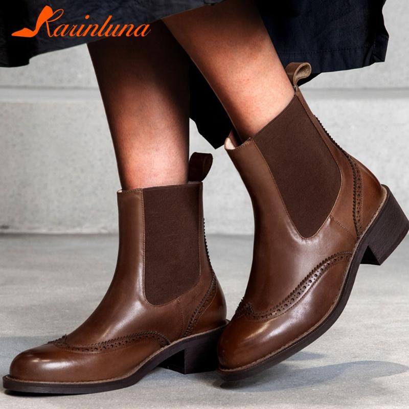 Boots Karin High Quality Large Size 33-40 Genuine Leather Slip-On Round Toe Square Thick Heels Cow Autumn, Black
Boots Karin High Quality Large Size 33-40 Genuine Leather Slip-On Round Toe Square Thick Heels Cow Autumn, Black
