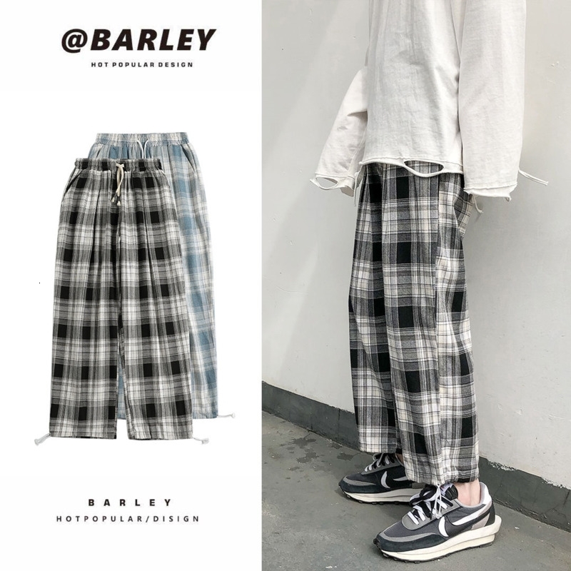 2021 New Spring Cotton Plaid Men' Fashion Casual Men Streetear Hip-hop Straight Wide-leg Pants Mens Trousers Pt9g, Black
2021 New Spring Cotton Plaid Men' Fashion Casual Men Streetear Hip-hop Straight Wide-leg Pants Mens Trousers Pt9g, Black