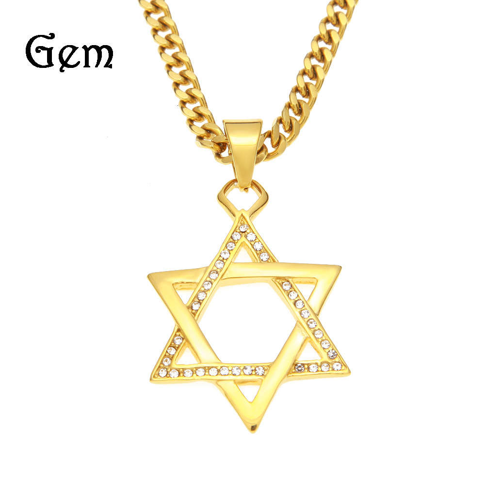 Hip hop rock men's jewelry gold David Star Diamond plated stainless steel pendant
Hip hop rock men's jewelry gold David Star Diamond plated stainless steel pendant