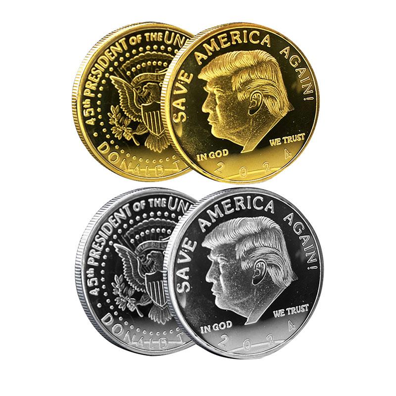 100pcs Trump 2024 Coin 40*40*2.5mm Arts Crafts Commemorative Craft Save America Again Metal Badge Gold and Silver DHL/FedEx Delivery 
100pcs Trump 2024 Coin 40*40*2.5mm Arts Crafts Commemorative Craft Save America Again Metal Badge Gold and Silver DHL/FedEx Delivery