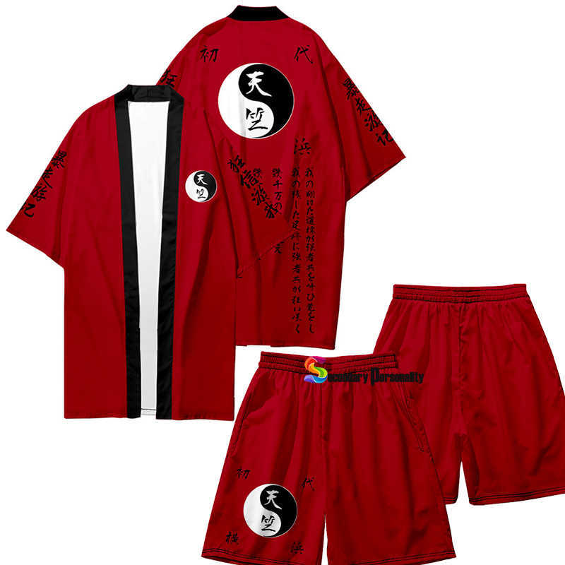 Anime Tokyo Revengers Tenjiku Cosplay Costume Cardigan Shorts Haori Izana Kurokawa Red Kimono Kakucho Hitto Cloak Tetta Kisaki Y0913