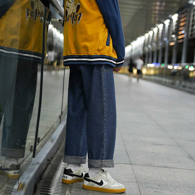 men's jeans inverno slido brim de perna larga dos homens streetwear coreano em linha reta calas casuais rkrn d17n, Blue
men's jeans inverno slido brim de perna larga dos homens streetwear coreano em linha reta calas casuais rkrn d17n, Blue