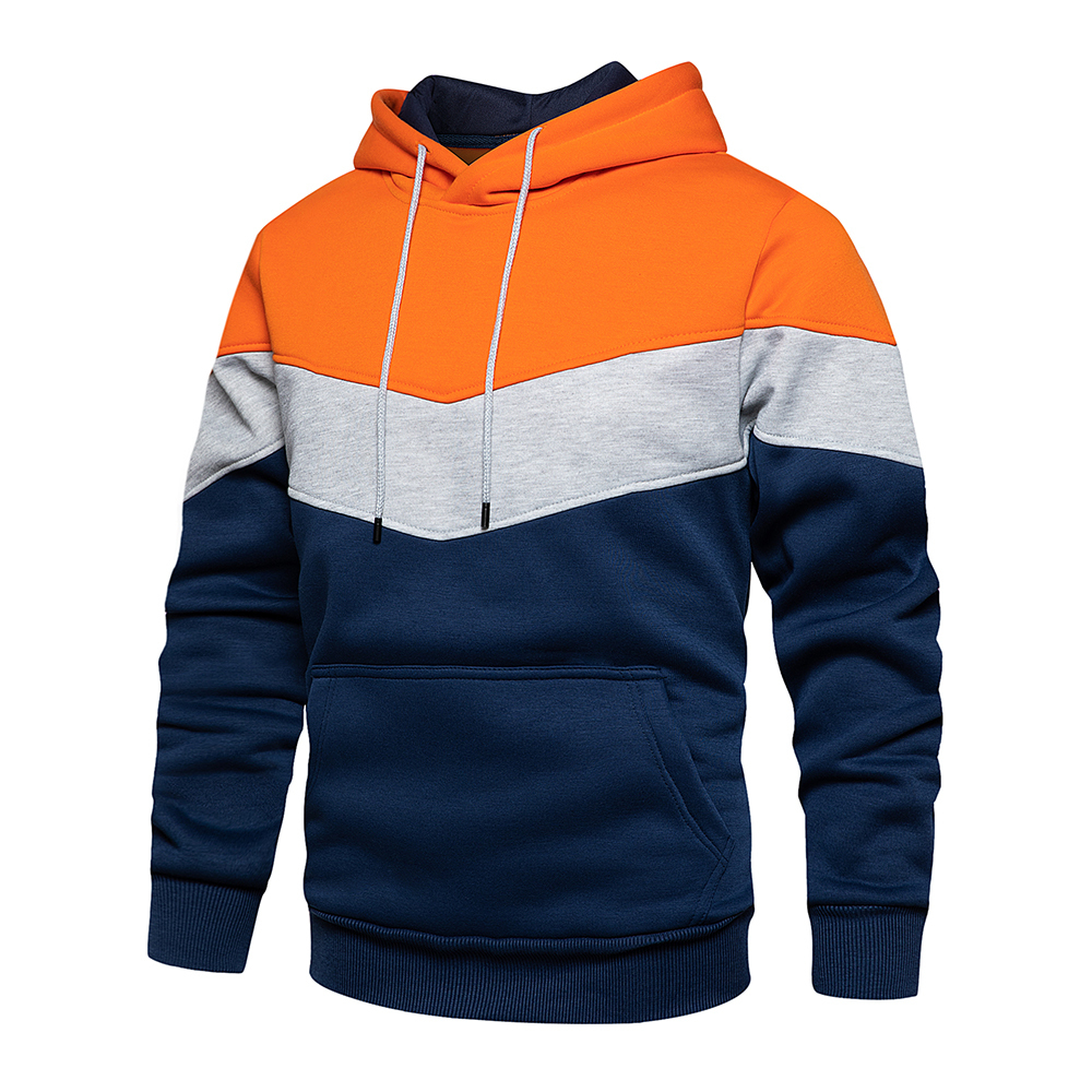 Men's Hoodies Sweatshirts Patchwork Hooded Sweatshirt Clothing Casual Loose Fleece Warm Streetwear Male Fashion Autumn Winter Outwear 220929