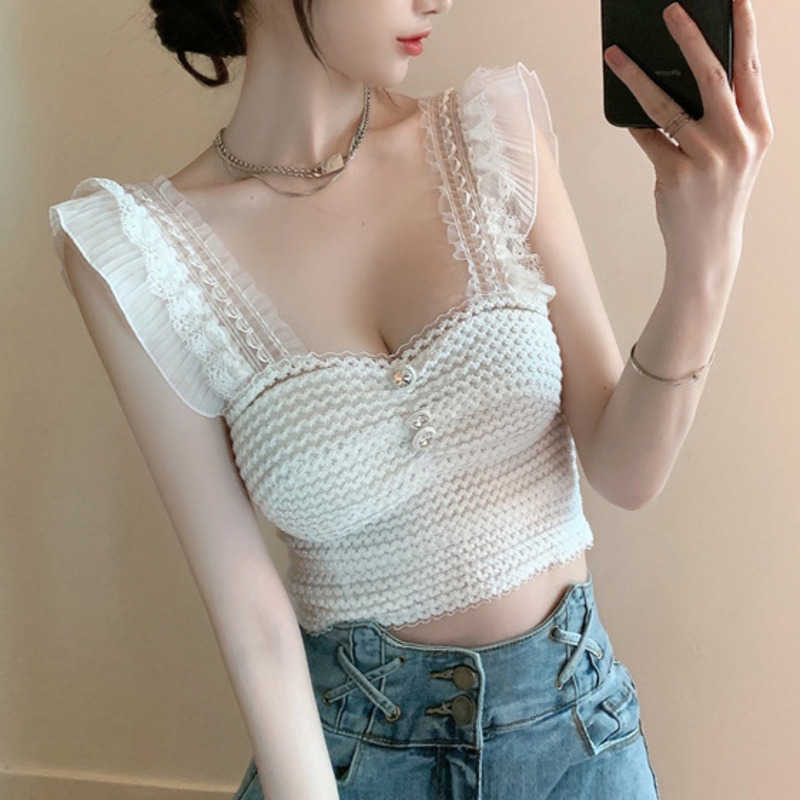 WOMENGAGA Summer Sexy Lace Mesh Slim Short Strapless Vest For Women Tops Tank Korean Top Tunic Gothic DR9B 210603, Black
WOMENGAGA Summer Sexy Lace Mesh Slim Short Strapless Vest For Women Tops Tank Korean Top Tunic Gothic DR9B 210603, Black