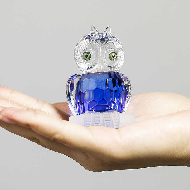 H&D 18 Styles Crystal Animal Figurines Collection Cut Glass Ornament Statue Animal Collectible Gift Home Decor Wedding Favors 210727