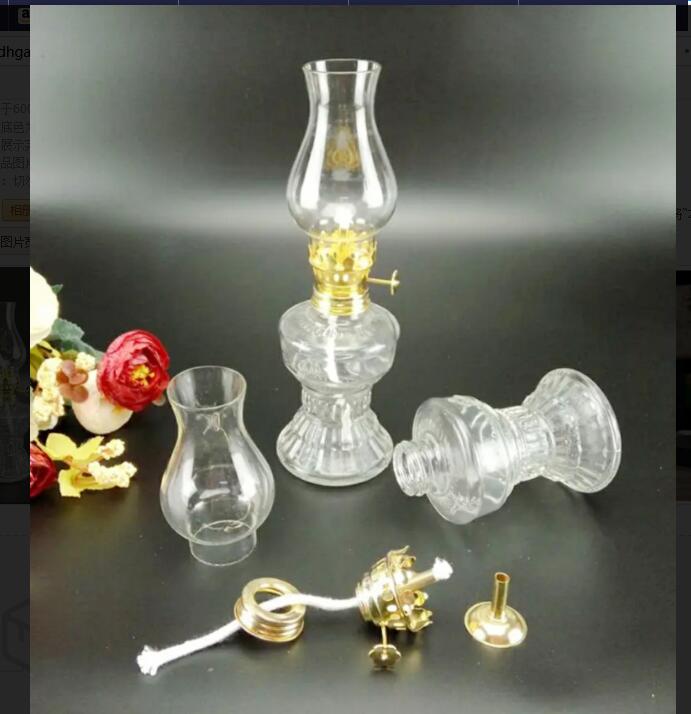 Oil Lamps for Indoor Use, Vintage Glass Kerosene Lamp, Home Lighting Emergency Light (20cm/7.9in) 2pcs