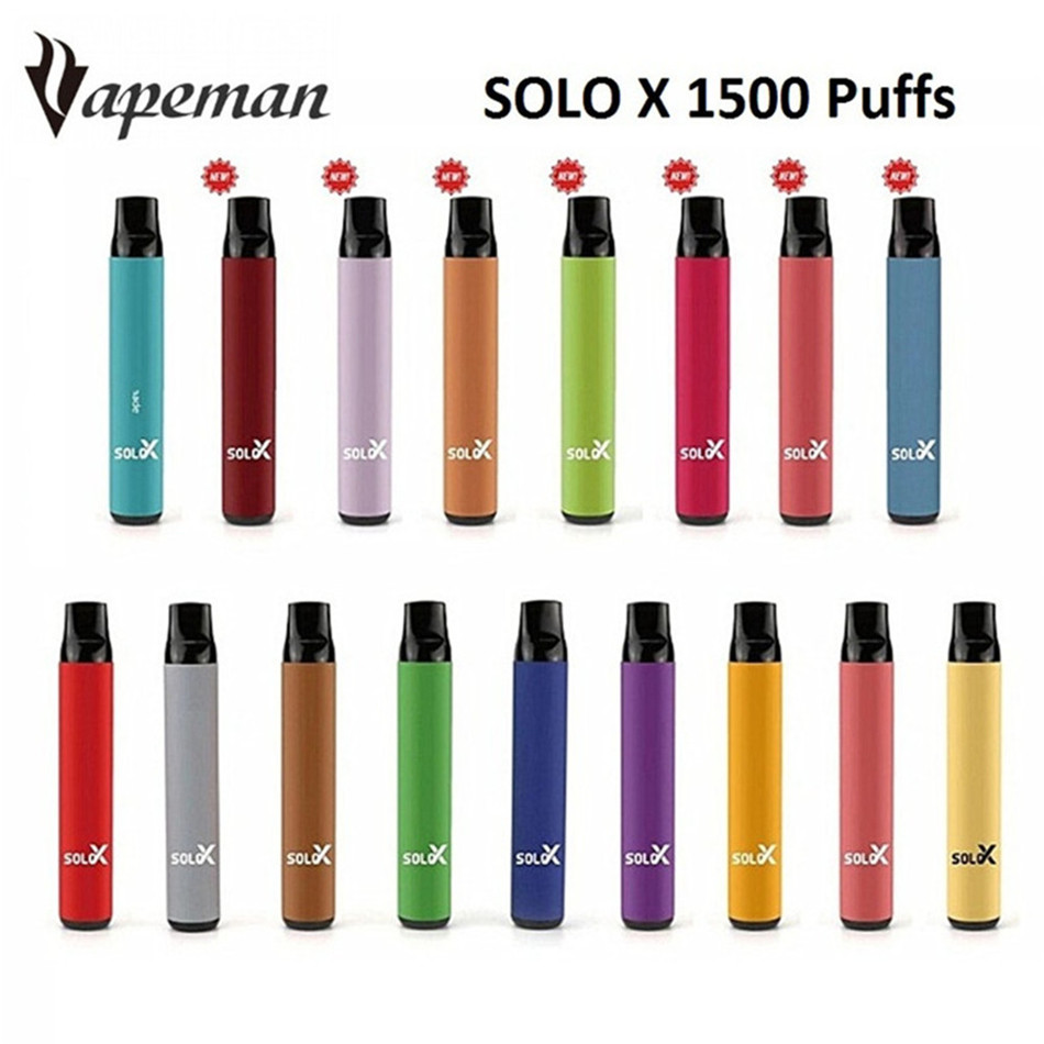 Original Vapeman Solo X Disposable Pod Device 850mAh 1500 Puffs 4.2ml Prefilled Vape Pen Stick Bar Starter Kit
Original Vapeman Solo X Disposable Pod Device 850mAh 1500 Puffs 4.2ml Prefilled Vape Pen Stick Bar Starter Kit