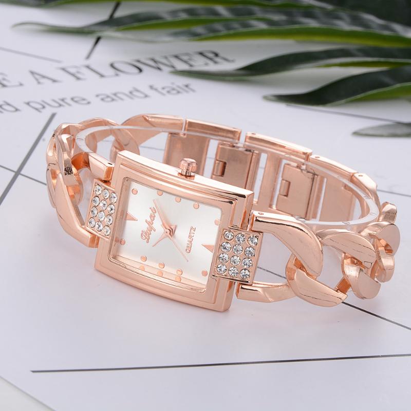 Wristwatches Fashion Women Rose Gold Watches Ladies Diamond Bracelet Watch Quartz Rectangle Wrist For Woman Gift
Wristwatches Fashion Women Rose Gold Watches Ladies Diamond Bracelet Watch Quartz Rectangle Wrist For Woman Gift