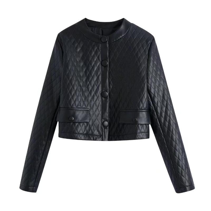 Women's Leather & Faux SLMD Women Fashion Chic Argyle Cropped Pu Jacket Female O-Neck Long Sleeve Pockets Short Coats Ladies Outerwear, Black
Women's Leather & Faux SLMD Women Fashion Chic Argyle Cropped Pu Jacket Female O-Neck Long Sleeve Pockets Short Coats Ladies Outerwear, Black