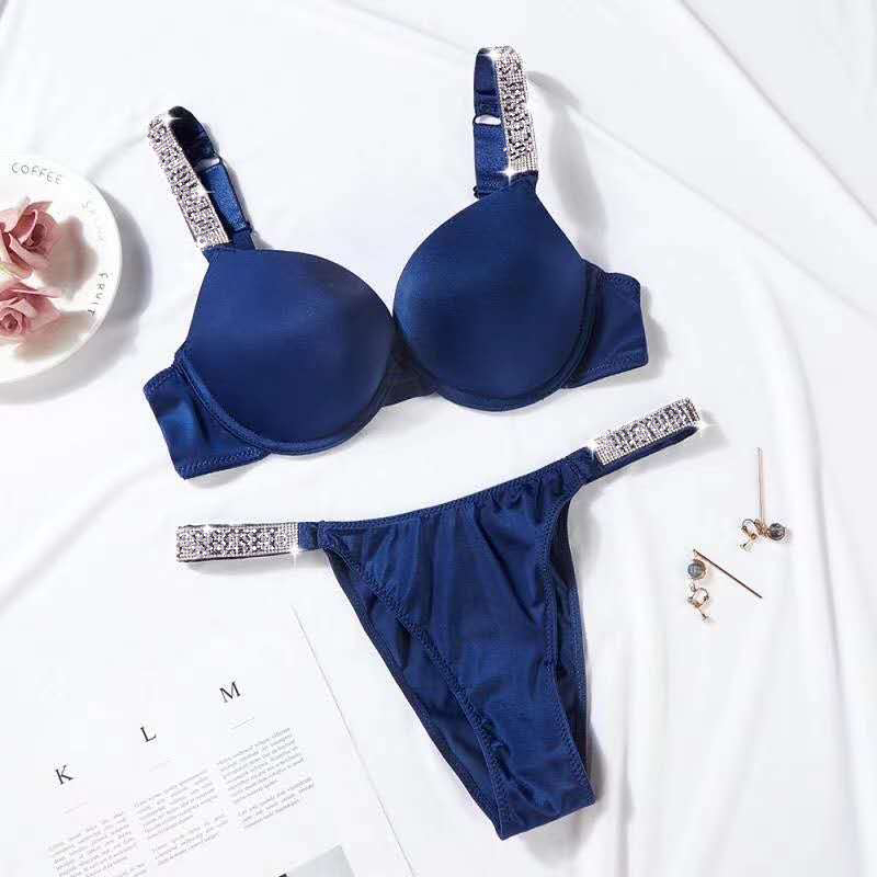 2024 Brassiere suit gather sexy bra sets girl smooth breathable underwear set adjustable female diamond womens vs briefs Bras 6642ess