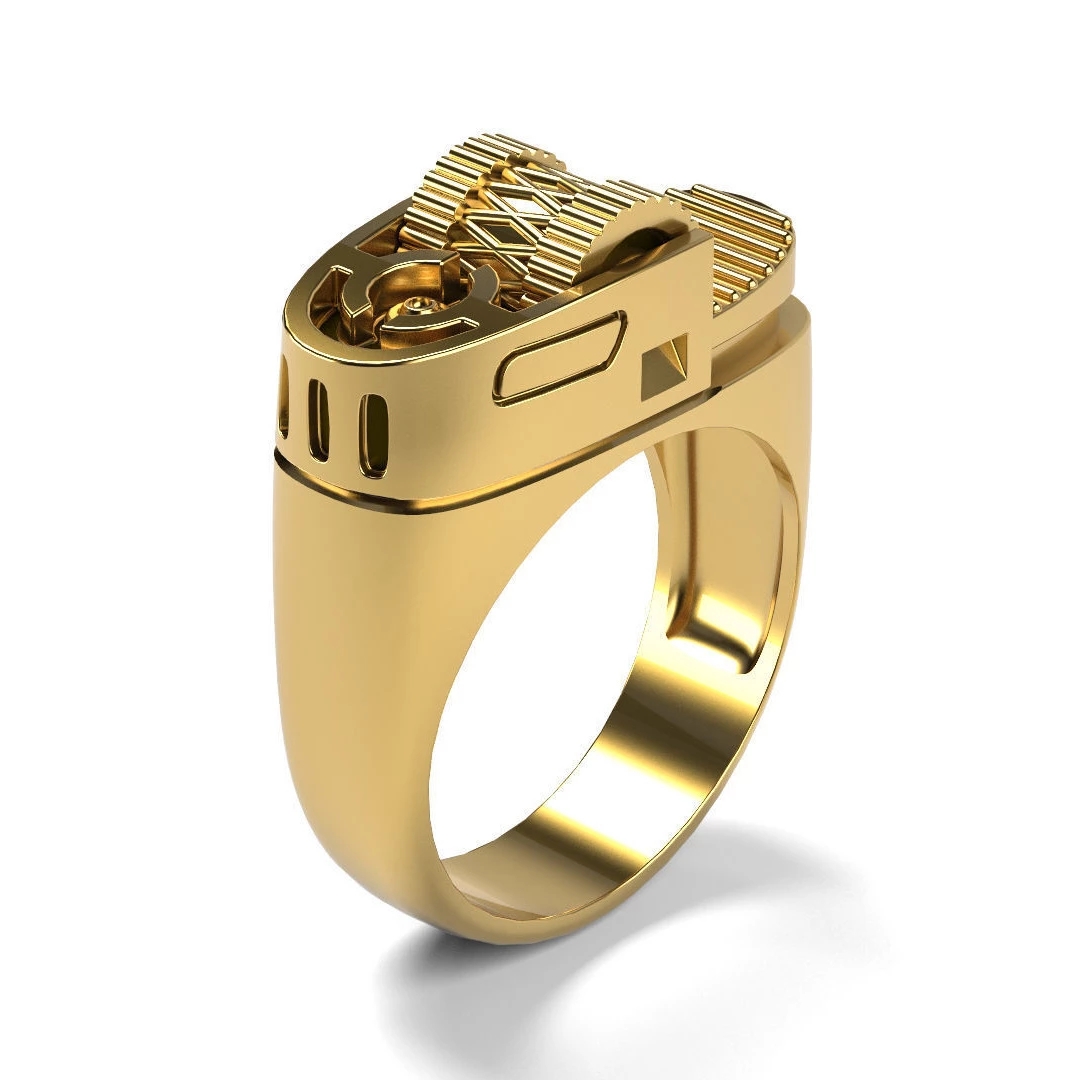 Creative selling lighter ring Europe and the United States punk style 14 k yellow gold plated male high quality jewelry gift.
Creative selling lighter ring Europe and the United States punk style 14 k yellow gold plated male high quality jewelry gift.