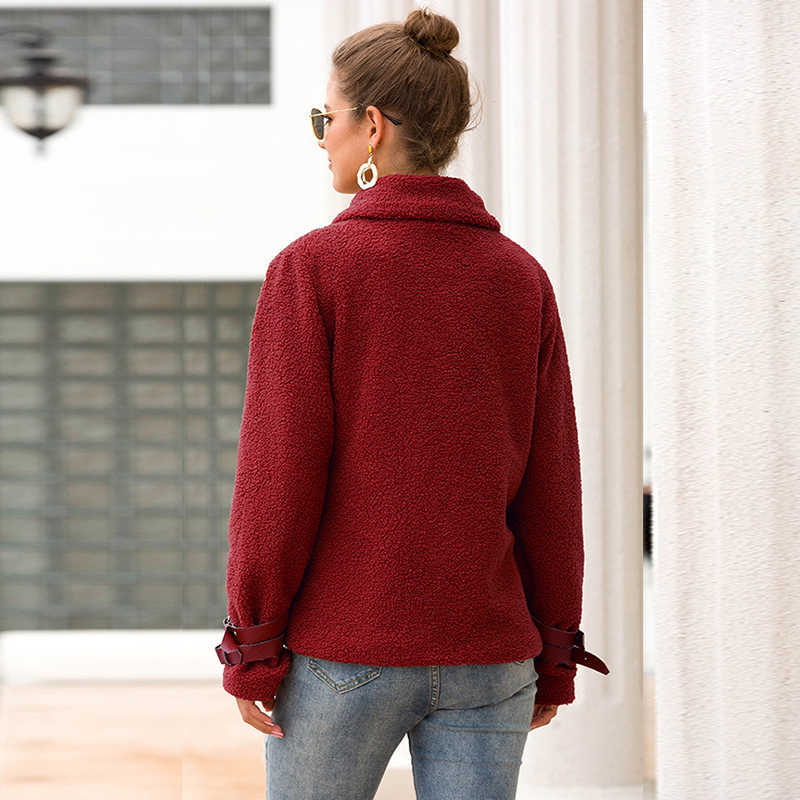 Ly Varey Lin Autumn Winter Women Thick Warm Faux Fur Coats Turndown Collar Zipper Loose Soft Jacket Plus Size 3xl Outerwear 210526