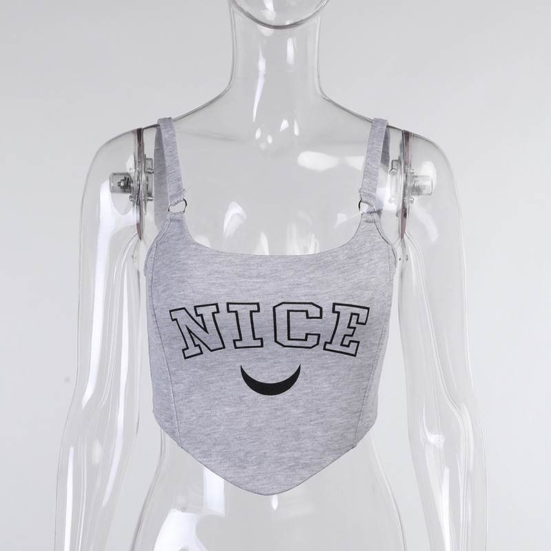 Slim Fashion Sleeveless Letter Printed Crop Tank Women Bodycon Backless Camisole Female Street Winter Sexy Party Tops, White
Slim Fashion Sleeveless Letter Printed Crop Tank Women Bodycon Backless Camisole Female Street Winter Sexy Party Tops, White