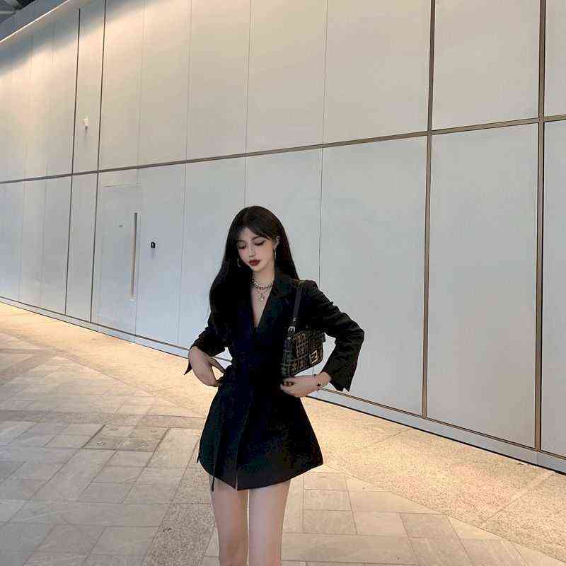 Women's Spring Jackets Elegant White Black Office Wear with Belt Suit Blazer Coat Long Sleeve Ladies Dress for Women 211122