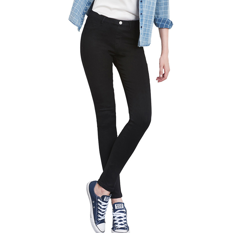 Plus Size Jeans for women High Waist Stretch full Length Skinny Slim denim blue black pencil pants 5XL 6XL 210222