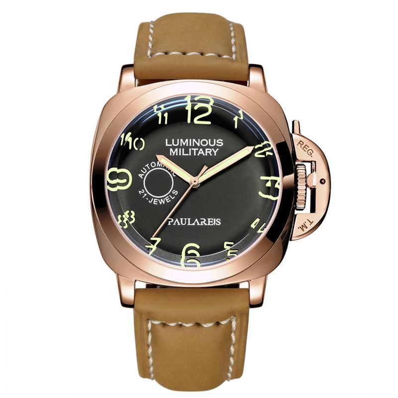 Wristwatches Reloj Automatic Watches Mens 2022 Luxury Leather Brand Digital Watch Men Mechanical Clock Saat Erkek Kol Saati, Pa02-green2