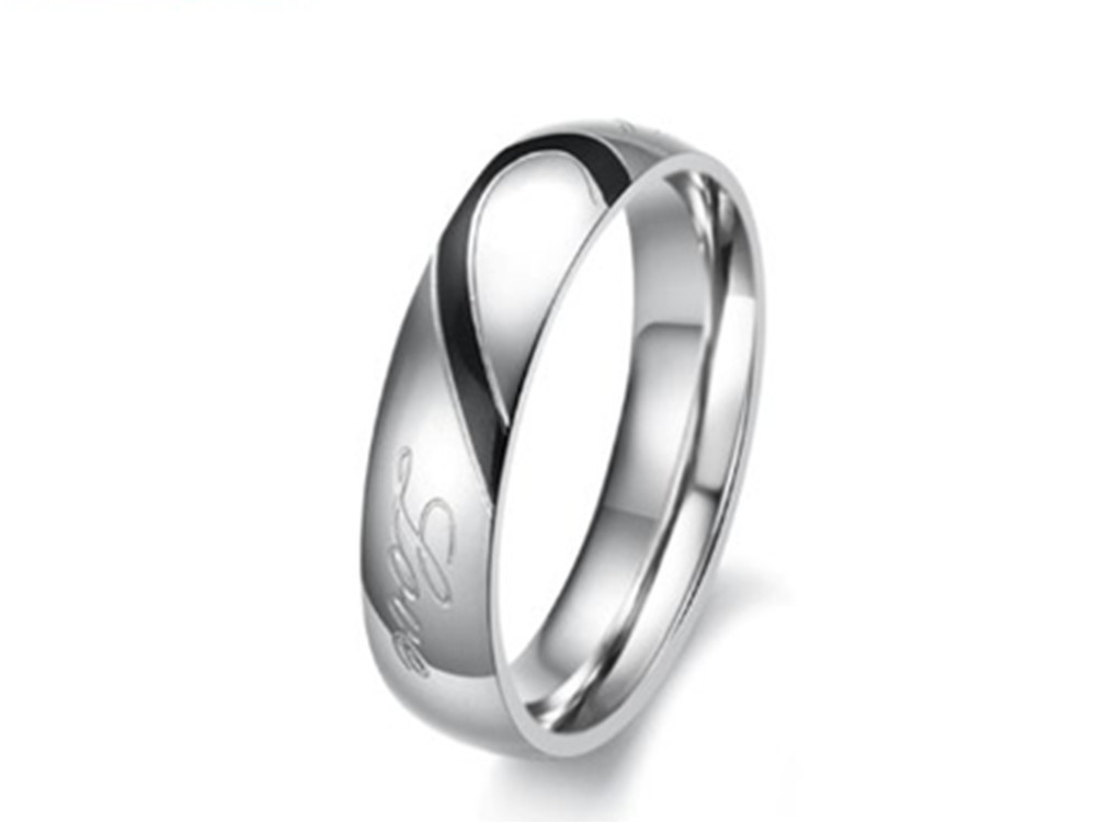 Titanium Steel Love Couple Rings for Men Women Ring Anniversairy Wedding Jewelry Valentine's Day Gift Girlfriend Boyfriend High Quality