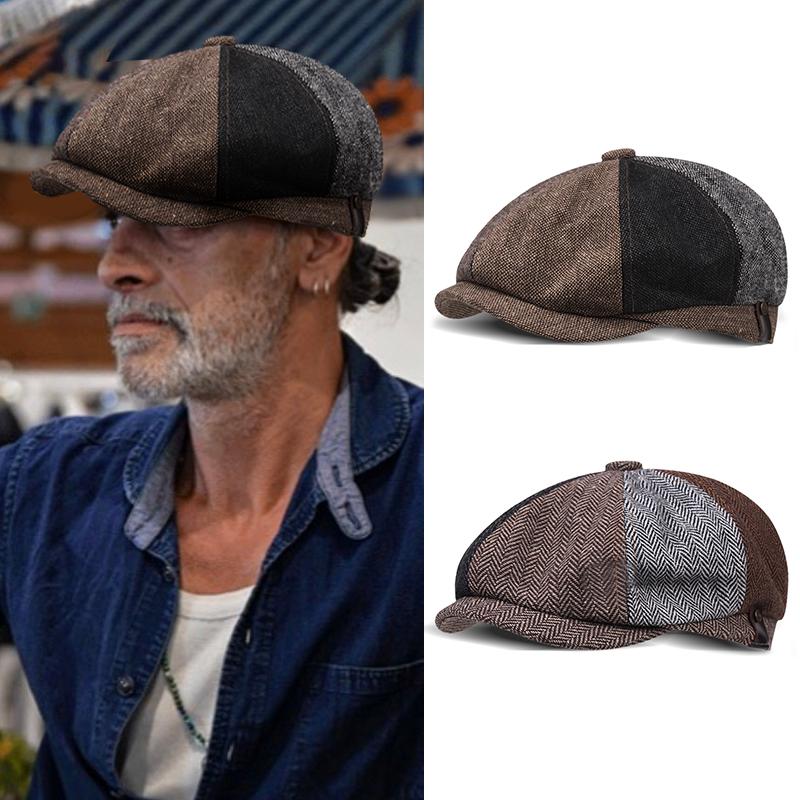 Berets 2021 Spring Sboy HatMen Octagonal Splicing Tweed Beret Ivy Herringbone Gatsby Hats Street Caps Outdoor Autumn Winter, Grey
Berets 2021 Spring Sboy HatMen Octagonal Splicing Tweed Beret Ivy Herringbone Gatsby Hats Street Caps Outdoor Autumn Winter, Grey