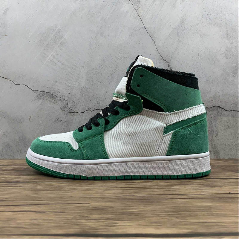 

2021 Authentic High OG 1 1s WMNS Lucky Green Basketball Shoes Men Woman Sports Sneakers With Box, #2