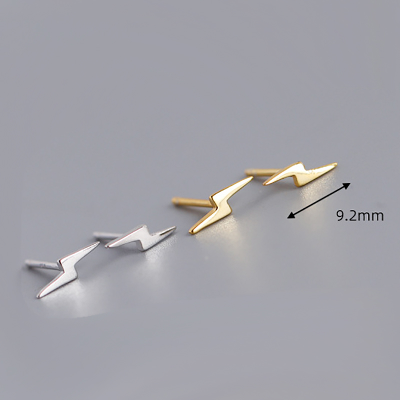 Hot Sale Women Authentic Fashion 925 Sterling Silver Lightning Stud Earrings Girls Silver Gold Hoop Earrings Fine Jewelry Gift Moda Bijoux
