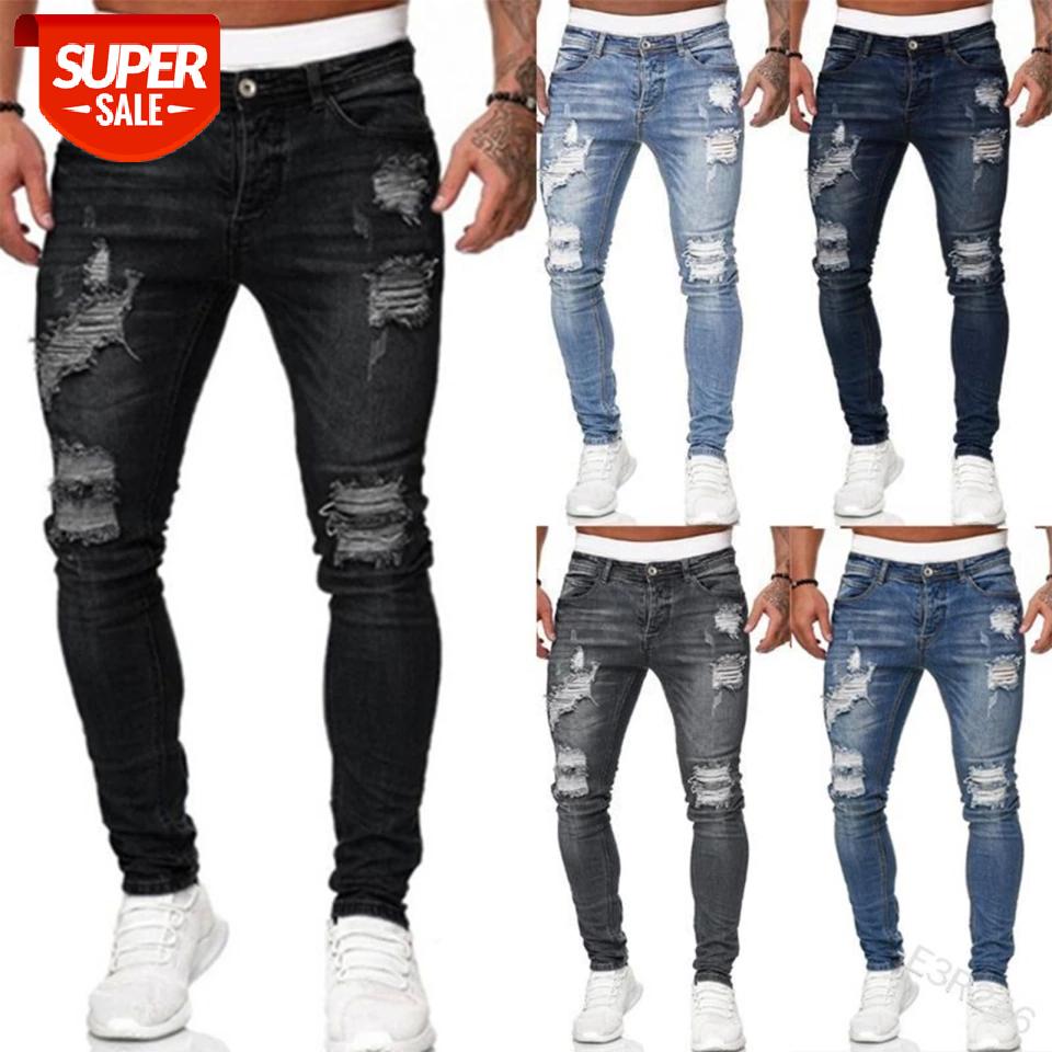 New Men Stylish Ripped Hole Jeans Denim Pants Pockets Button Skinny Long Trousers Streetwear High Quality #uF2P, Black
New Men Stylish Ripped Hole Jeans Denim Pants Pockets Button Skinny Long Trousers Streetwear High Quality #uF2P, Black