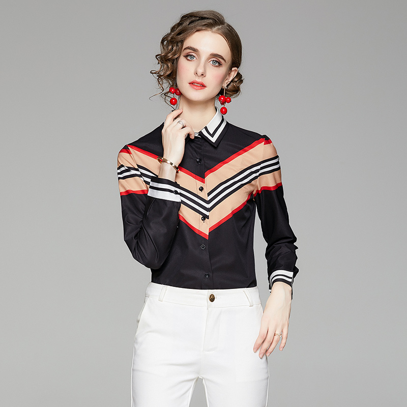 Latest Designer Runway Striped Shirts 2021 Women Fashion Long Sleeve Printed Elegant Shirt Casual Office Ladies Lapel Button Blouses Spring Autumn Winter Slim Tops
Latest Designer Runway Striped Shirts 2021 Women Fashion Long Sleeve Printed Elegant Shirt Casual Office Ladies Lapel Button Blouses Spring Autumn Winter Slim Tops