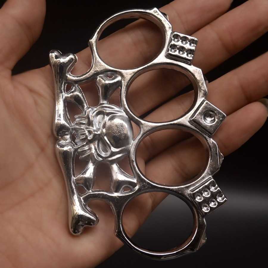 Head Iron Skeleton Four Martial Arts Boxer Buckle Tiger Finger Fist Set Legal Self Defense Designer Hand Brace Ring IK52