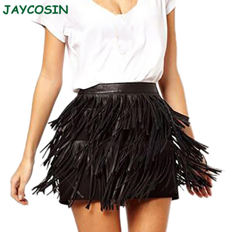 

Skirts JAYCOSIN Clothes Women Black High Waist Womens Fashion Gothic Zipper Tassel Mini Skirt Summer Faldas Mujer Moda 2021 1227