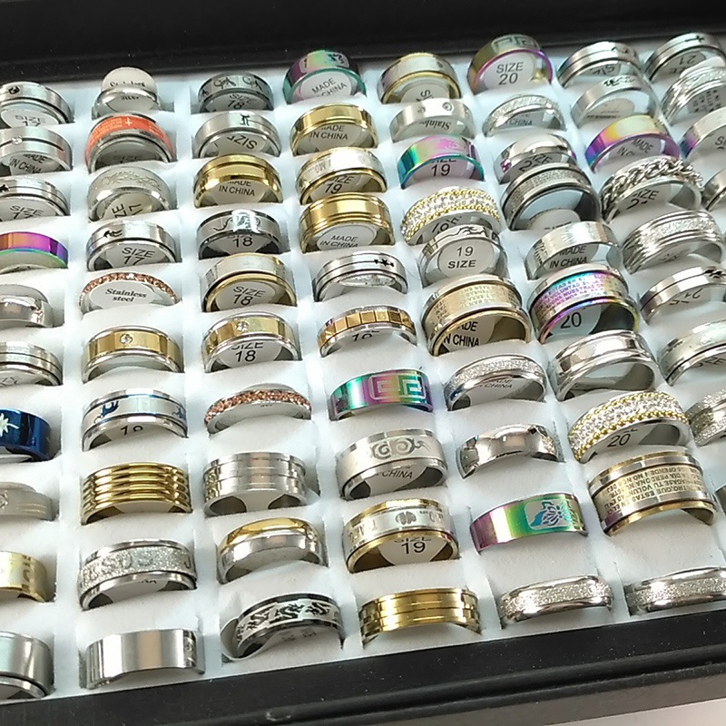 Clearance Sale Stainless Steel Ring for Men Women Radom Colors and Mixed Size Factory Direct Sell Low Wholesale Price