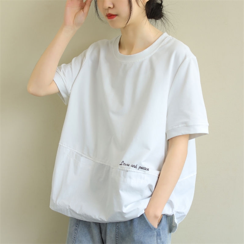 Summer Fashion Women Half Sleeve O-neck Loose Tshirt all-matched Casual Solid Tee Shirt Femme cotton Tops Plus Size S805 210708, Black
Summer Fashion Women Half Sleeve O-neck Loose Tshirt all-matched Casual Solid Tee Shirt Femme cotton Tops Plus Size S805 210708, Black