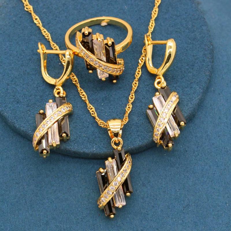 Earrings & Necklace 2021 Geometric Black White Stones Gold Color Jewelry Sets For Women Ring Party Birthday Gift, Silver
Earrings & Necklace 2021 Geometric Black White Stones Gold Color Jewelry Sets For Women Ring Party Birthday Gift, Silver