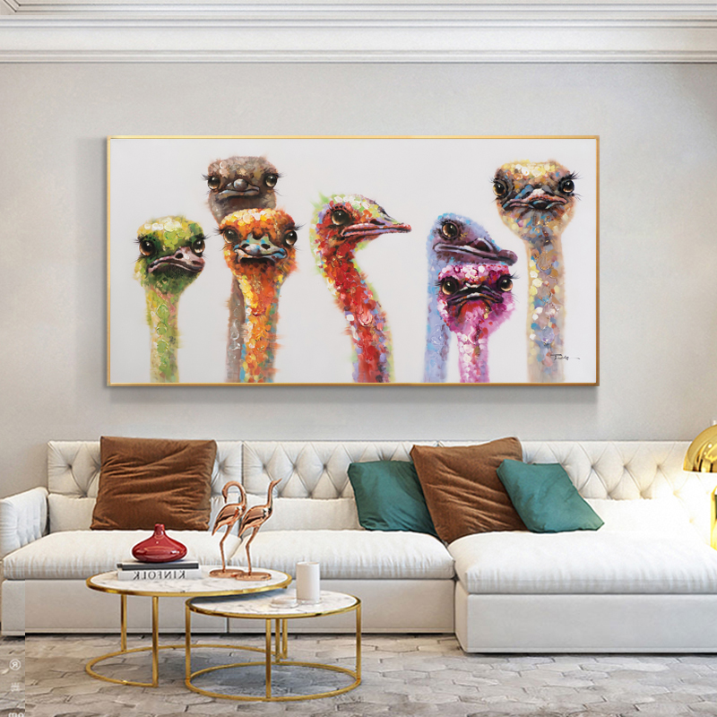 Colorful Bird Family Pictures Animal Canvas Painting Wall Art For Living Room Home Decoration Posters And Prints For Kid Room