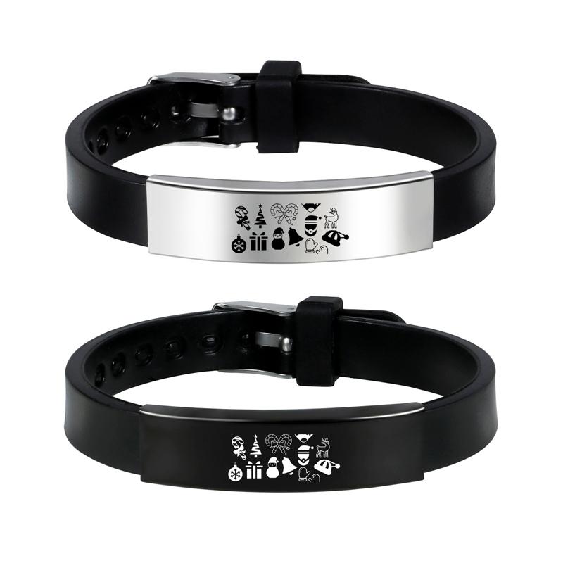 Charm Bracelets Christmas Day Black Silicone Unisex Bracelet Stainless Steel Xmas Gifts For Women And Men Jewelry
Charm Bracelets Christmas Day Black Silicone Unisex Bracelet Stainless Steel Xmas Gifts For Women And Men Jewelry