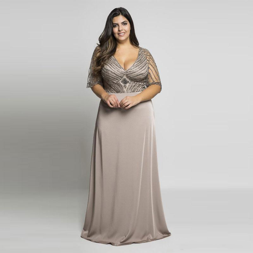 2021 Hunter Green Beading Plus Size Prom Dresses V-Neck Evening Gowns With Wrap A-Line Floor Length Long Formal Dress