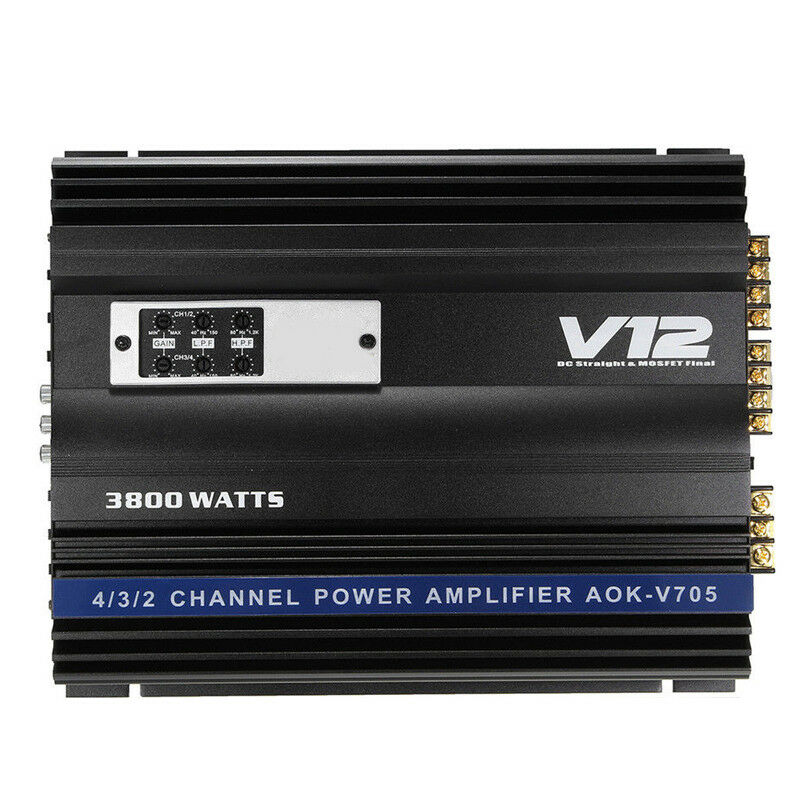 NEW CAR 3800 Watt RMS 4/3/2 Channels Car SUV Audio Power Stereo Amplifiers Amp 4Ohm 12V
NEW CAR 3800 Watt RMS 4/3/2 Channels Car SUV Audio Power Stereo Amplifiers Amp 4Ohm 12V