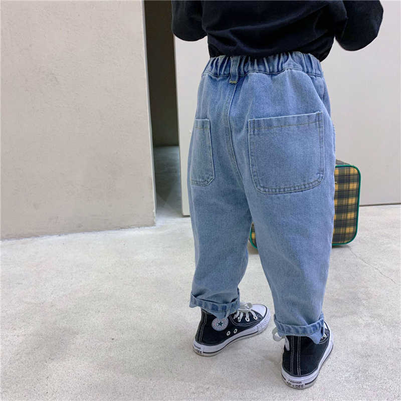 Spring Summer Boys Girls Jeans Baby Ripped Denim Pants Kids Broken Holes Loose Children Bottoms Casual Fashion 210615