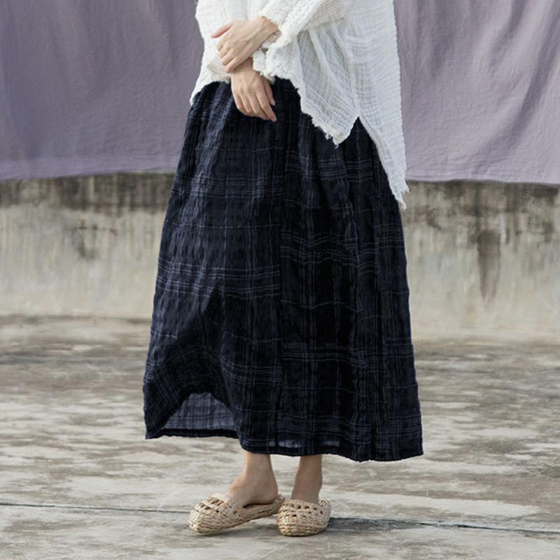 Skirts Johnature Ramie Plaid Vintage Women Elastic Waist 2021 Spring A-Line Casual
Skirts Johnature Ramie Plaid Vintage Women Elastic Waist 2021 Spring A-Line Casual