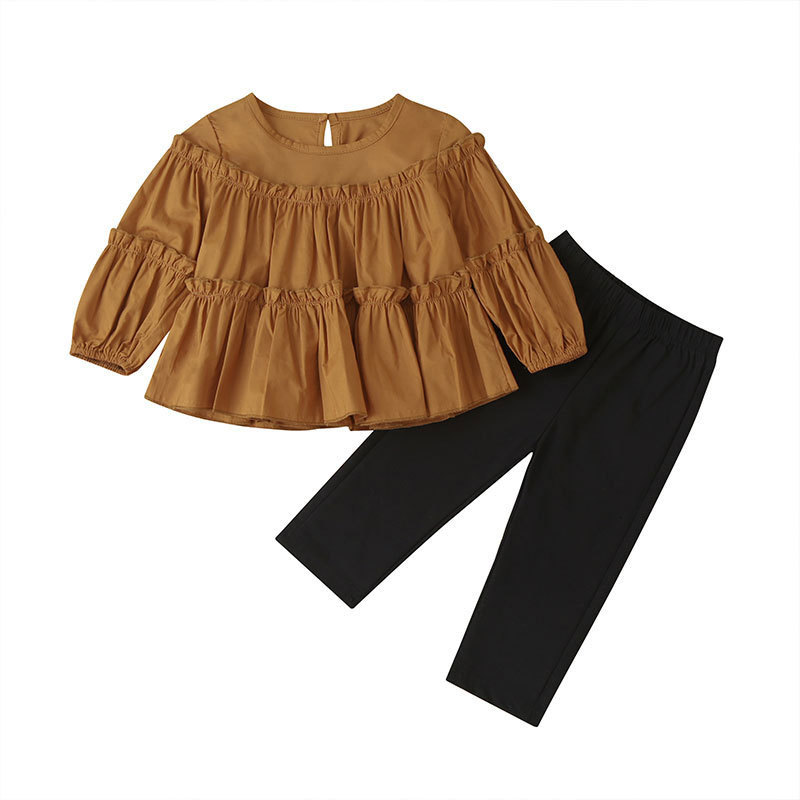 2021 New Fashion Kids Clothes Girls Outfit Spring Autumn Toddler Girl Set Long Sleeve Brown Tops+black Pants Children Clothing Hajs
2021 New Fashion Kids Clothes Girls Outfit Spring Autumn Toddler Girl Set Long Sleeve Brown Tops+black Pants Children Clothing Hajs
