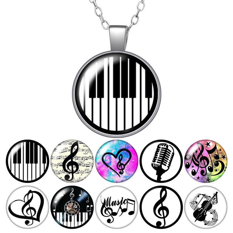 Love Music Notes Musical Instruments Round Pendant Necklace 25mm Glass Cabochon Silver Plated Jewelry Women Birthday Gift 50cm
Love Music Notes Musical Instruments Round Pendant Necklace 25mm Glass Cabochon Silver Plated Jewelry Women Birthday Gift 50cm