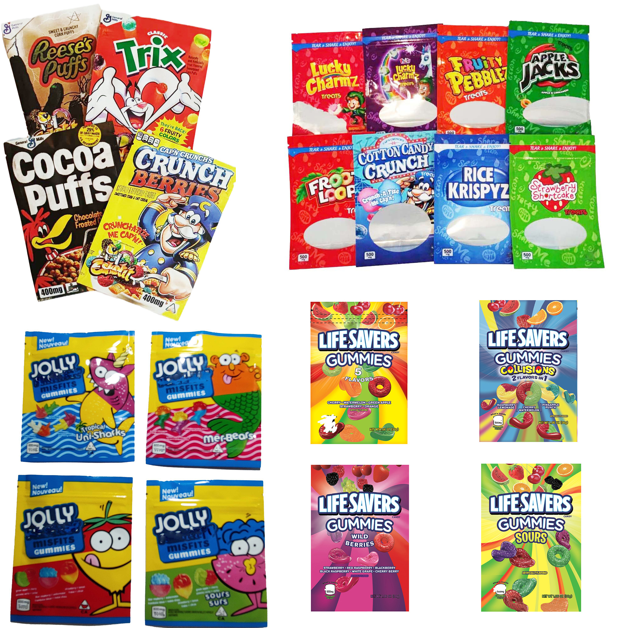 EMPTY Cereal Treats Fruity Pebblez Resealable 420 mylar Bags Life savers Cheetos doritos chips packaging Jollyy Rancherr Edibles Gummies Smell Proof zipper bag
EMPTY Cereal Treats Fruity Pebblez Resealable 420 mylar Bags Life savers Cheetos doritos chips packaging Jollyy Rancherr Edibles Gummies Smell Proof zipper bag