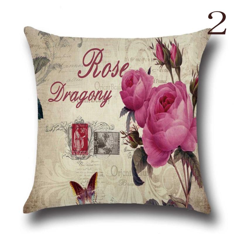 45*45cm Rose Flowers Cushion Cover Nordic Style Home Wedding Decoration Throw Pillow For Sofa Bed Car Pillow Case