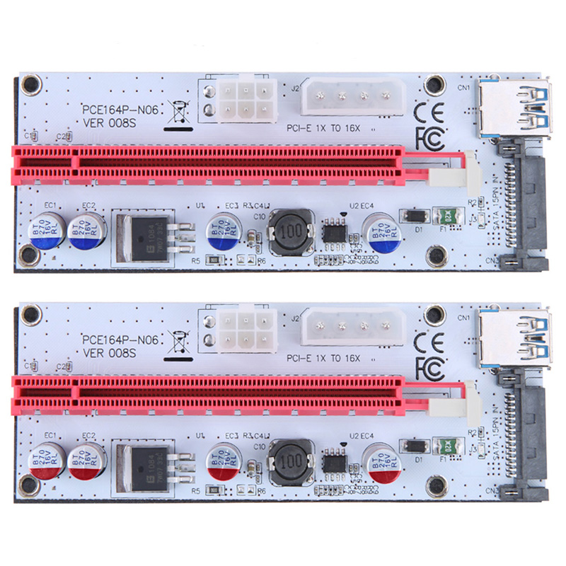 Golden 009S 008S PCI-E Pcie Riser Cables 1X 4x 8x 16x Extender Adapter Card SATA 15pin to 6 pin USB3.0 Cable