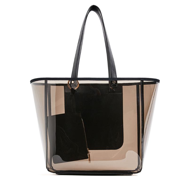FIRMRANCH women's bag 2021 new fashion transparent open with small bag single shoulder, Black
FIRMRANCH women's bag 2021 new fashion transparent open with small bag single shoulder, Black