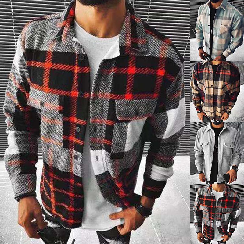 Men's Casual Shirts Men Fashionable Woolen Shirt Trendy Daily Street Long Sleeve Cotton Blouse Style Winter Lapel Plaid Tee Tops, White;black
Men's Casual Shirts Men Fashionable Woolen Shirt Trendy Daily Street Long Sleeve Cotton Blouse Style Winter Lapel Plaid Tee Tops, White;black