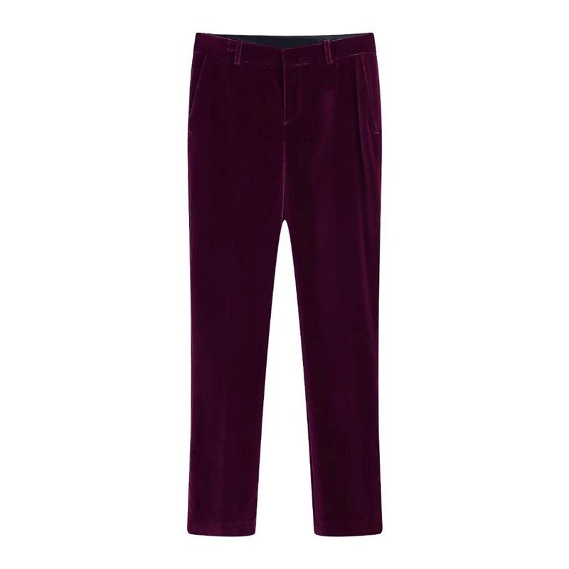 Women's Pants & Capris MESTTRAF Women 2021 Sexy Side Pocket Velvet Straight-Leg Vintage High Waist Zipper Female Street Trousers, As picture
Women's Pants & Capris MESTTRAF Women 2021 Sexy Side Pocket Velvet Straight-Leg Vintage High Waist Zipper Female Street Trousers, As picture