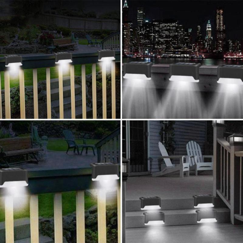 8PCS Solar Lights Solar Step Lights Outdoor Waterproof Led Stair Fence Lamp Decoration For Patio Stairs Garden Light